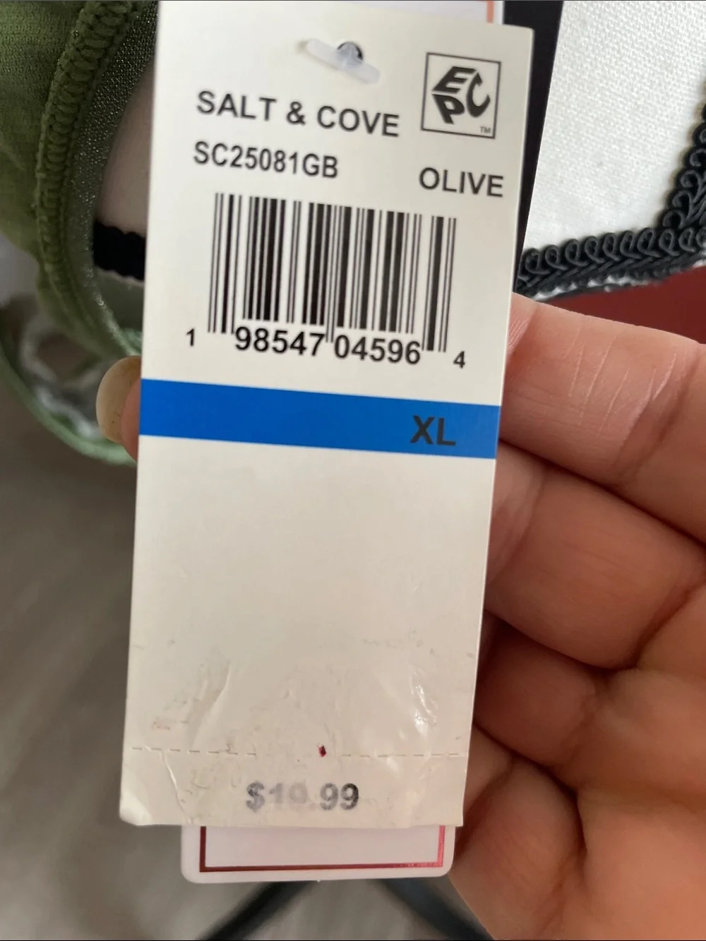Salt + Cove Olive Shimmer Bikini Top